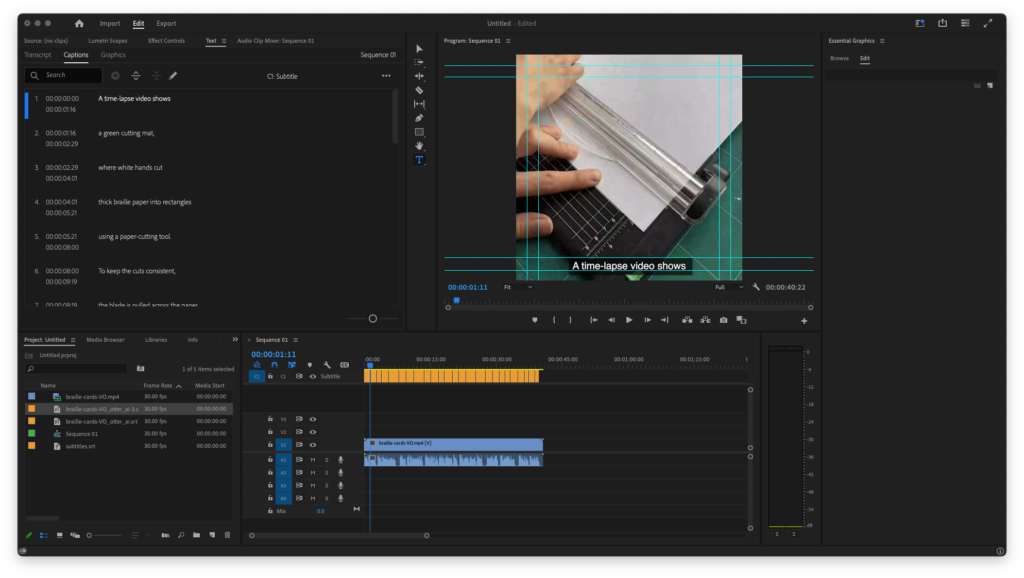 Adobe Premiere Screenshot